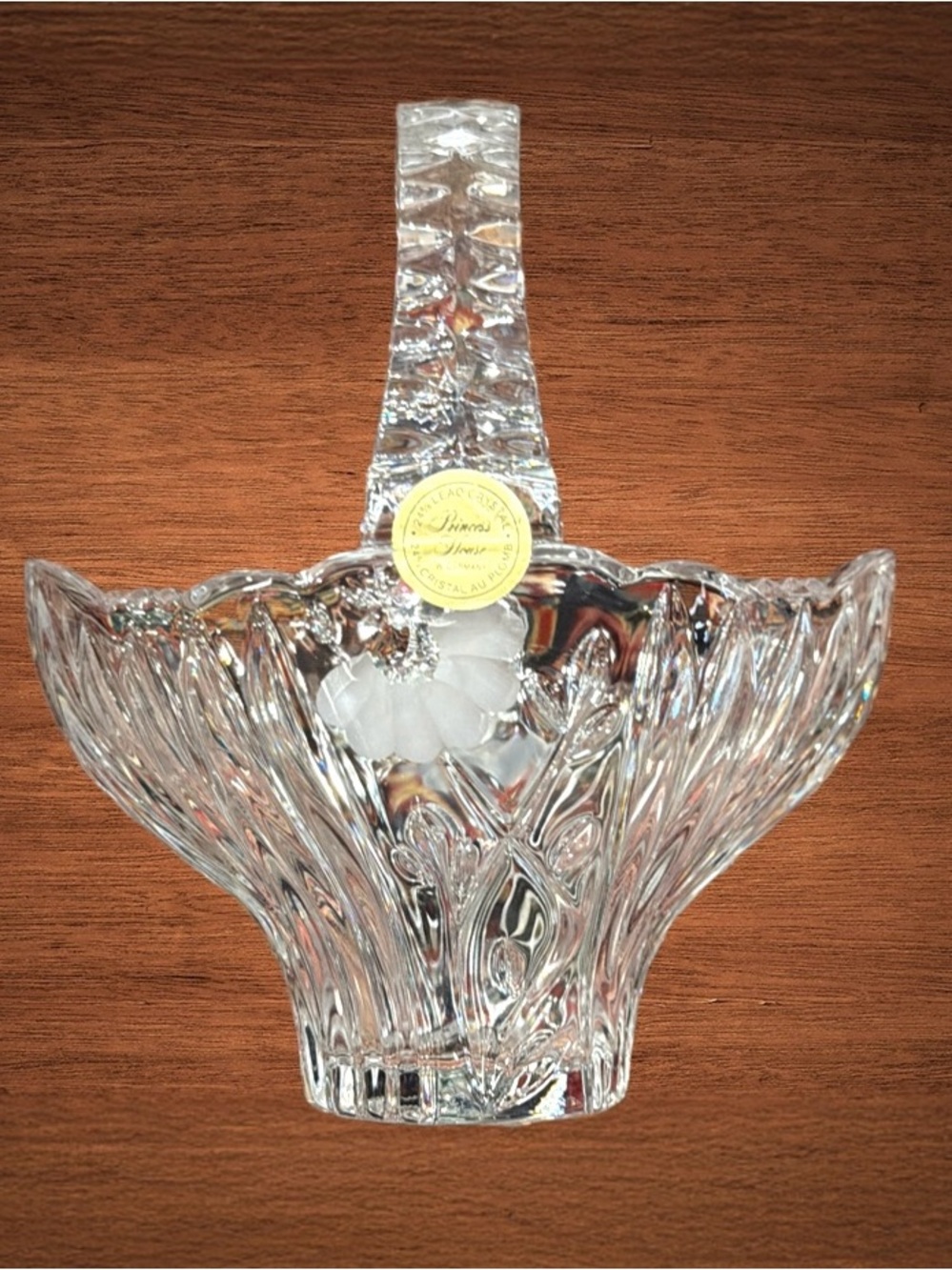 PRINCESS HOUSE HERITAGE ROMANCE COLLECTION 24%LEAD CRYSTAL FLOWER BASKET COLLECT
